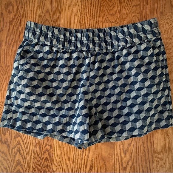 J.Crew Outlet Geometric Elastic Waist Shorts 2 - Picture 1 of 8